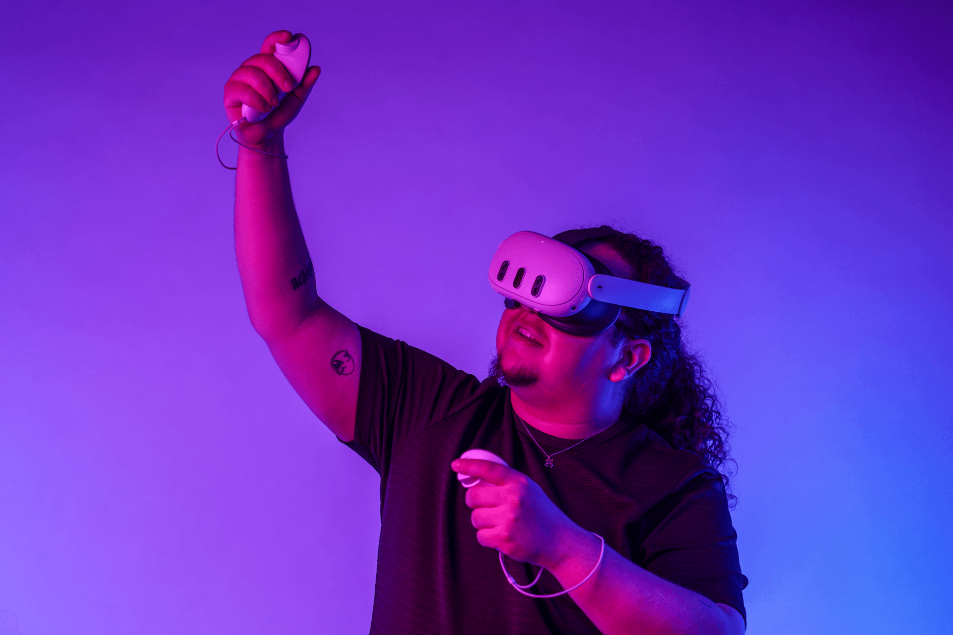 Diego Medina Molina wearing VR equipment.
