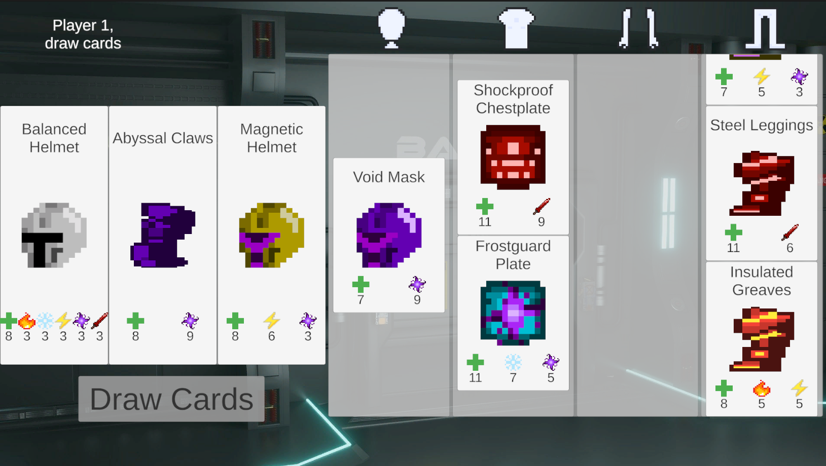 The Hangar with some armor selected